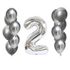 1 Large Number Balloon and 12 Latex in 3 Shades